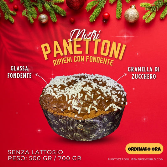 PANETTONE RIPIENO CON CIOCCOLATO FONDENTE (Senza Lattosio)