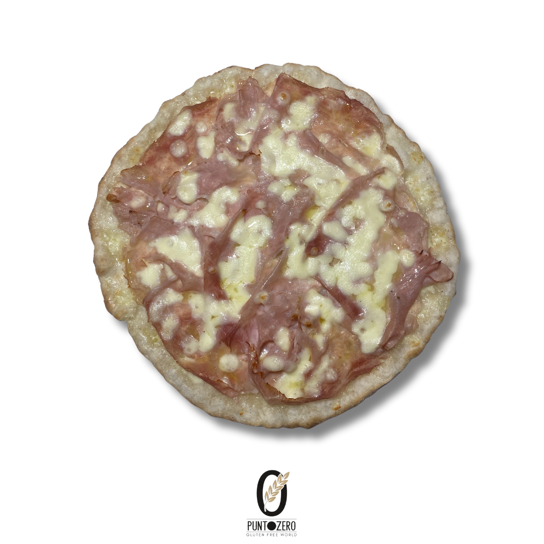 PIZZA "CROSTINO" CON PROSCIUTTO COTTO E MOZZARELLA